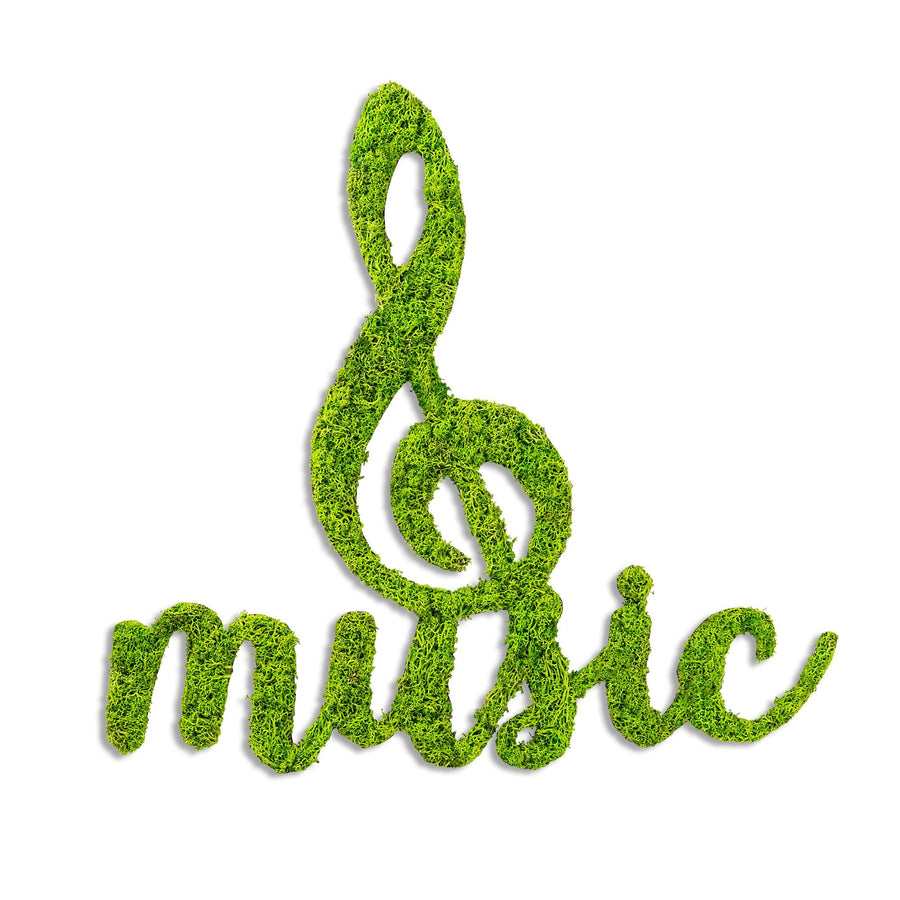 Music Nota Yosun Metal Duvar Panosu - Yesil