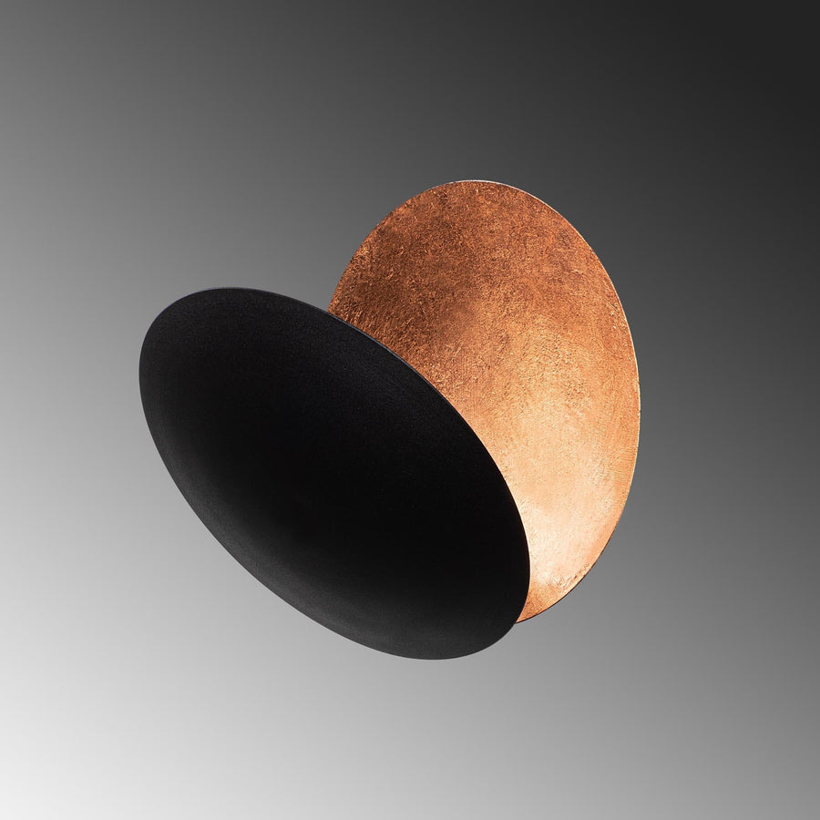 Oval Varak Modern Aplik - Siyah