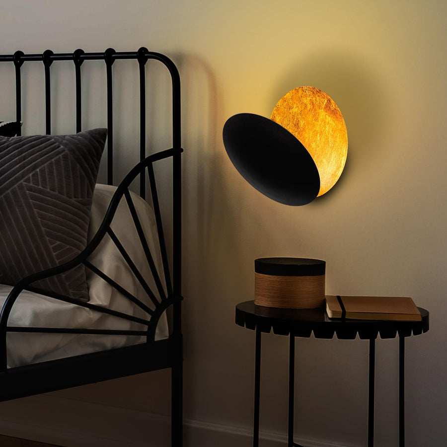 Oval Varak Modern Aplik - Siyah